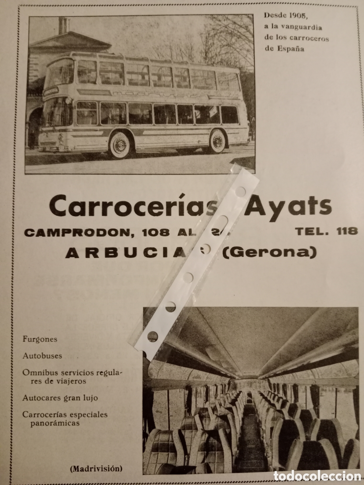 Paper Collecting Others: Publicidad autob&uacute;s autocar carrocer&iacute;as ayats de 1966