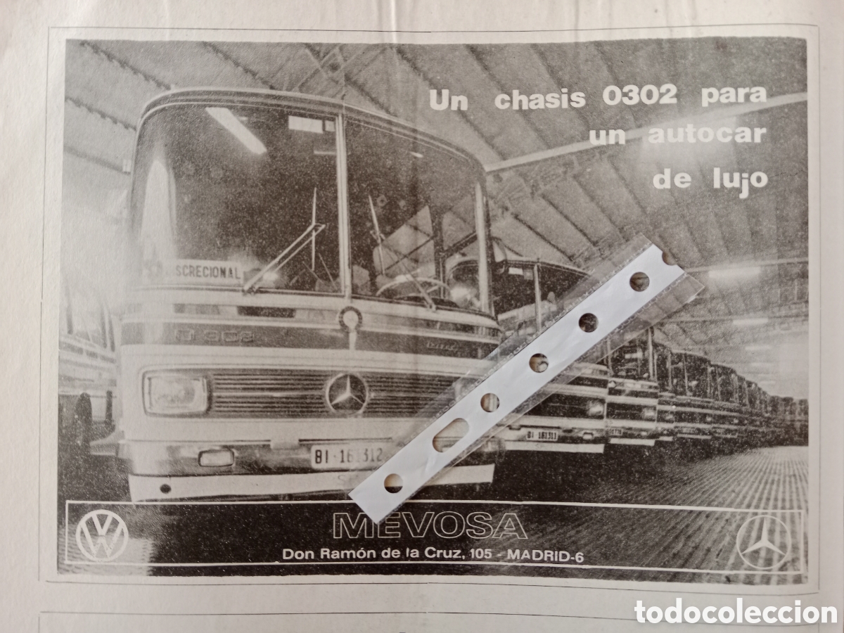 Otros art&iacute;culos de coleccionismo en papel: Publicidad autocar mercedes Benz mevosa