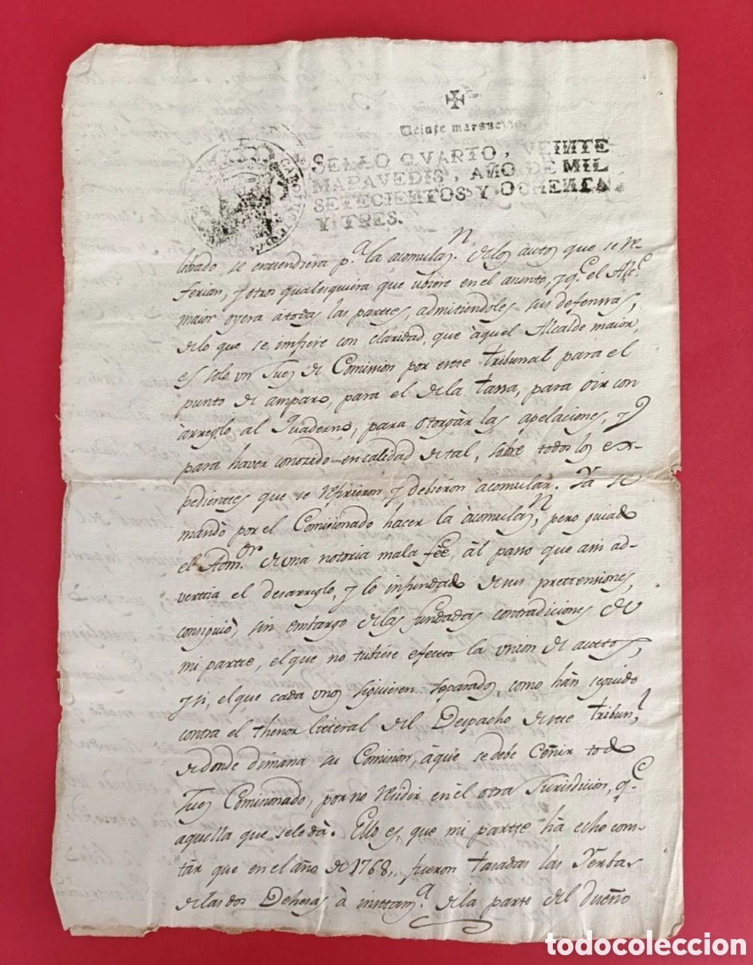 Otros art&iacute;culos de coleccionismo en papel: Documento manuscrito de 1783 - Foto 3