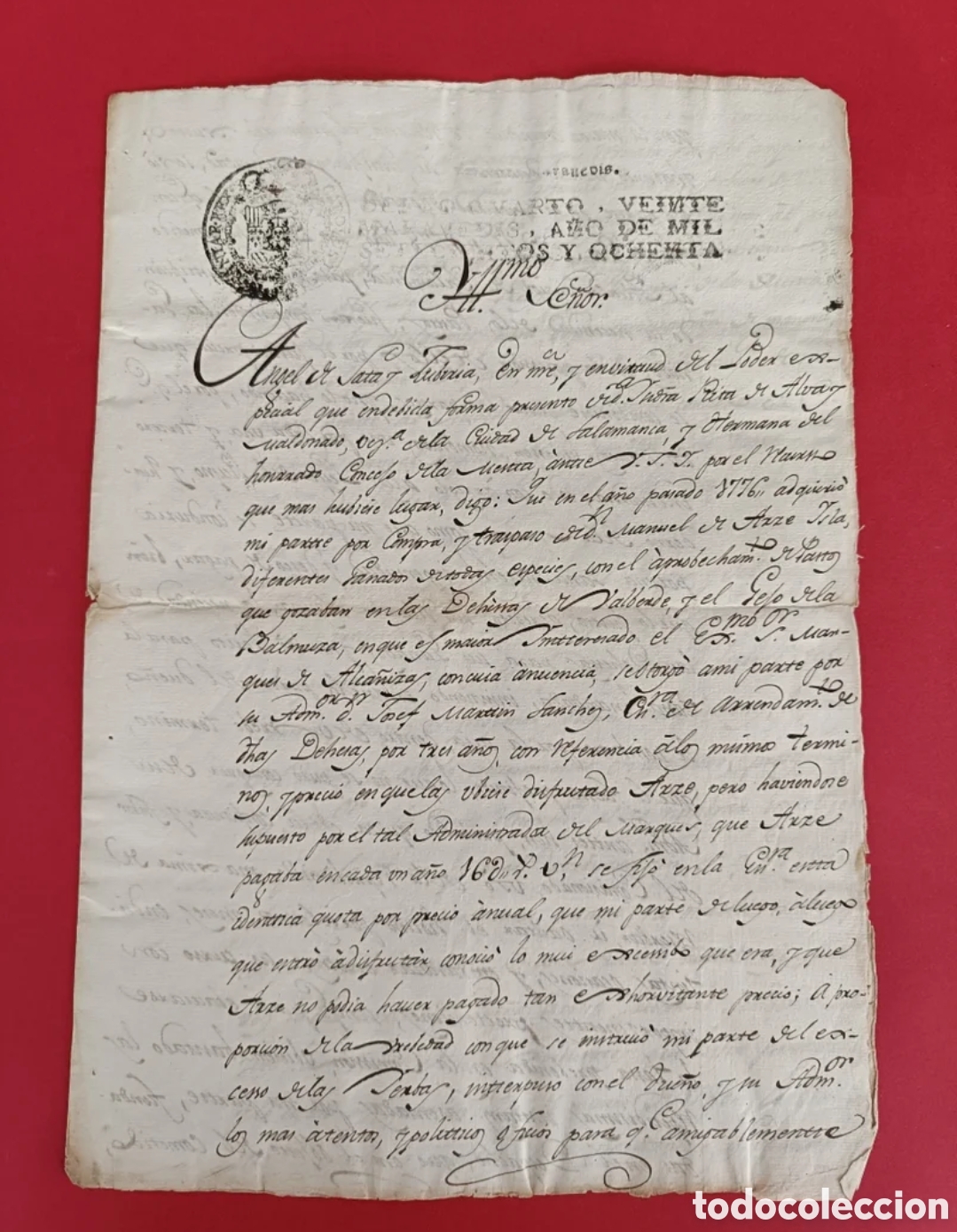 Otros art&iacute;culos de coleccionismo en papel: Documento manuscrito de 1783 - Foto 1