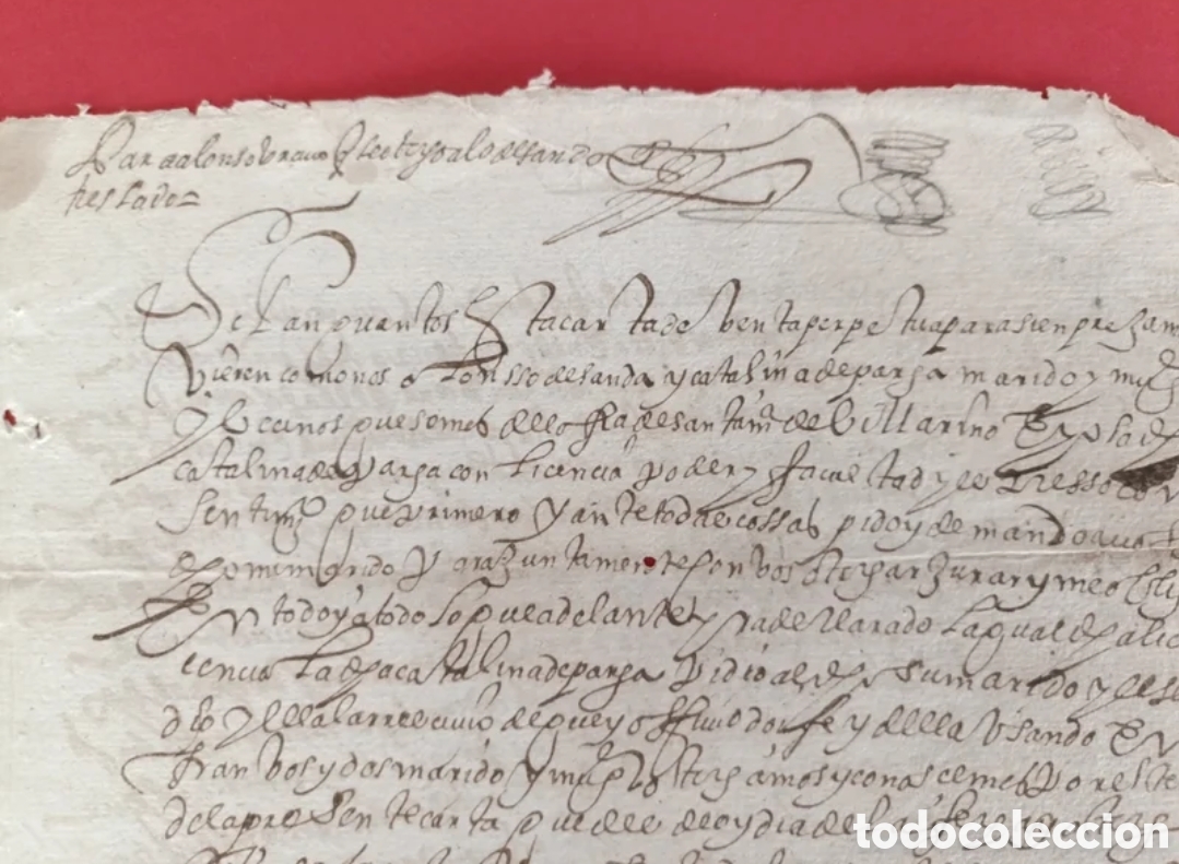Otros art&iacute;culos de coleccionismo en papel: Documento manuscrito de 1620 - Foto 4
