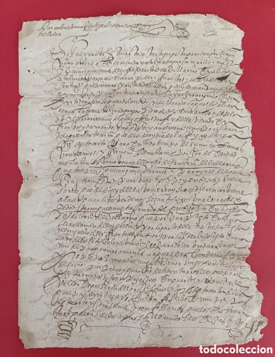 Otros art&iacute;culos de coleccionismo en papel: Documento manuscrito de 1620 - Foto 1