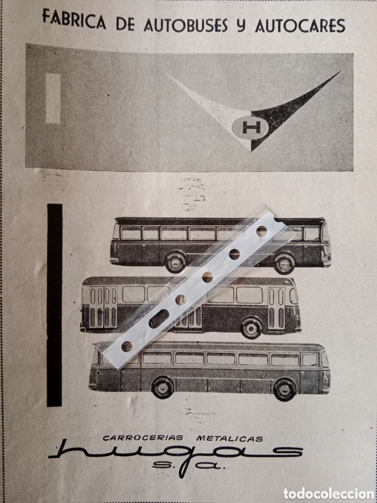 Outros artigos de papel: Publicidad autobus autocar carrocer&iacute;as Hugas de 1965