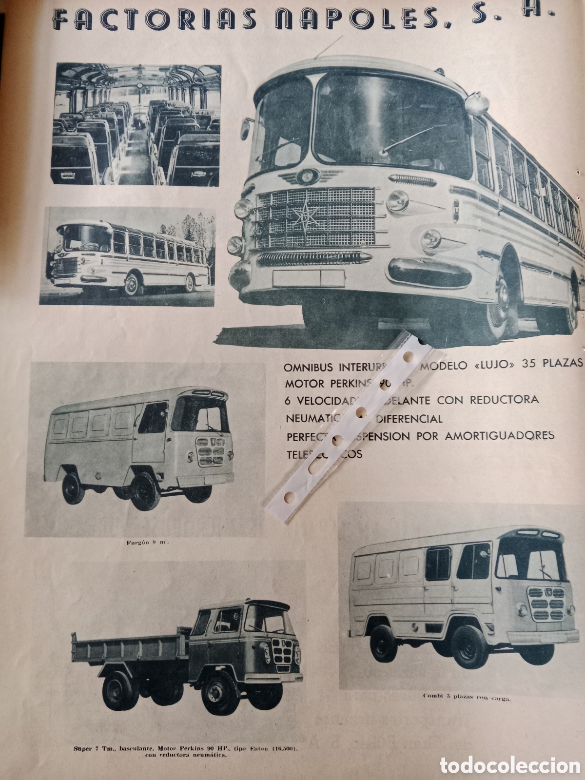 Outros artigos de papel: Publicidad cami&oacute;n autob&uacute;s autocar nazar de 1965