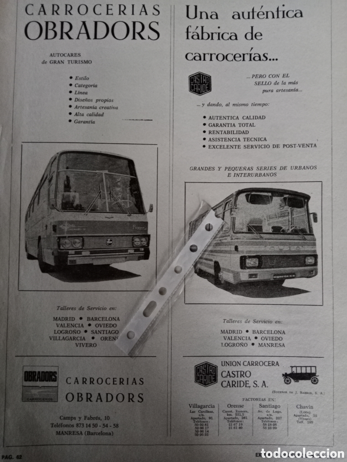 Outros artigos de papel: Publicidad autobus autocar carrocer&iacute;as obradors castro caride Ugarte