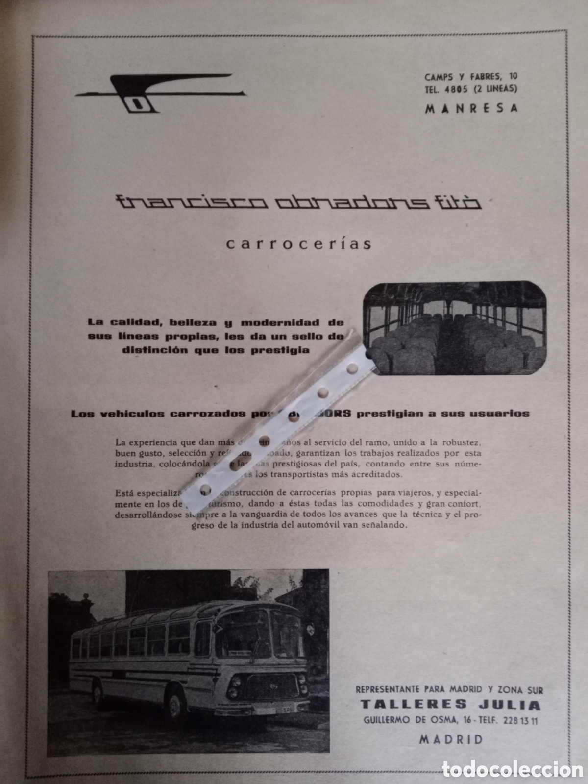 Outros artigos de papel: Publicidad autobus autocar carrocer&iacute;as obradors