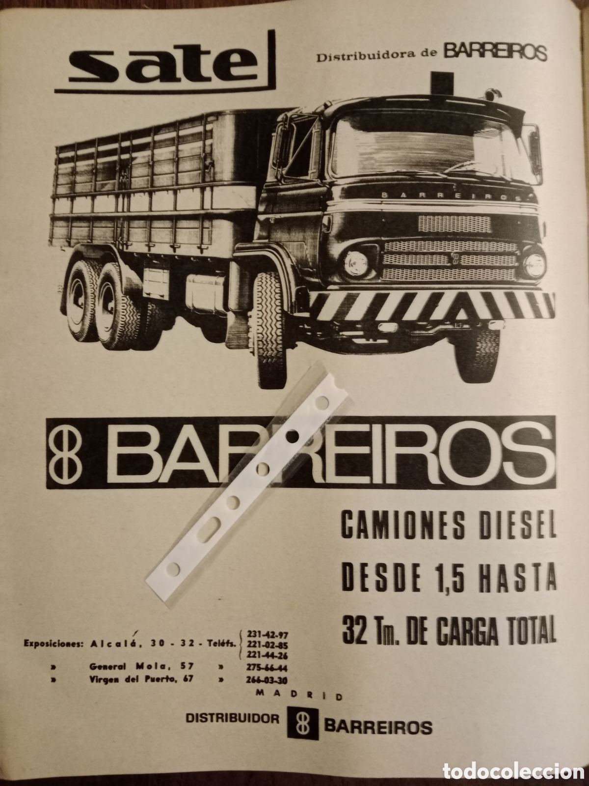Outros artigos de papel: Publicidad cami&oacute;n Barreiros de 1967
