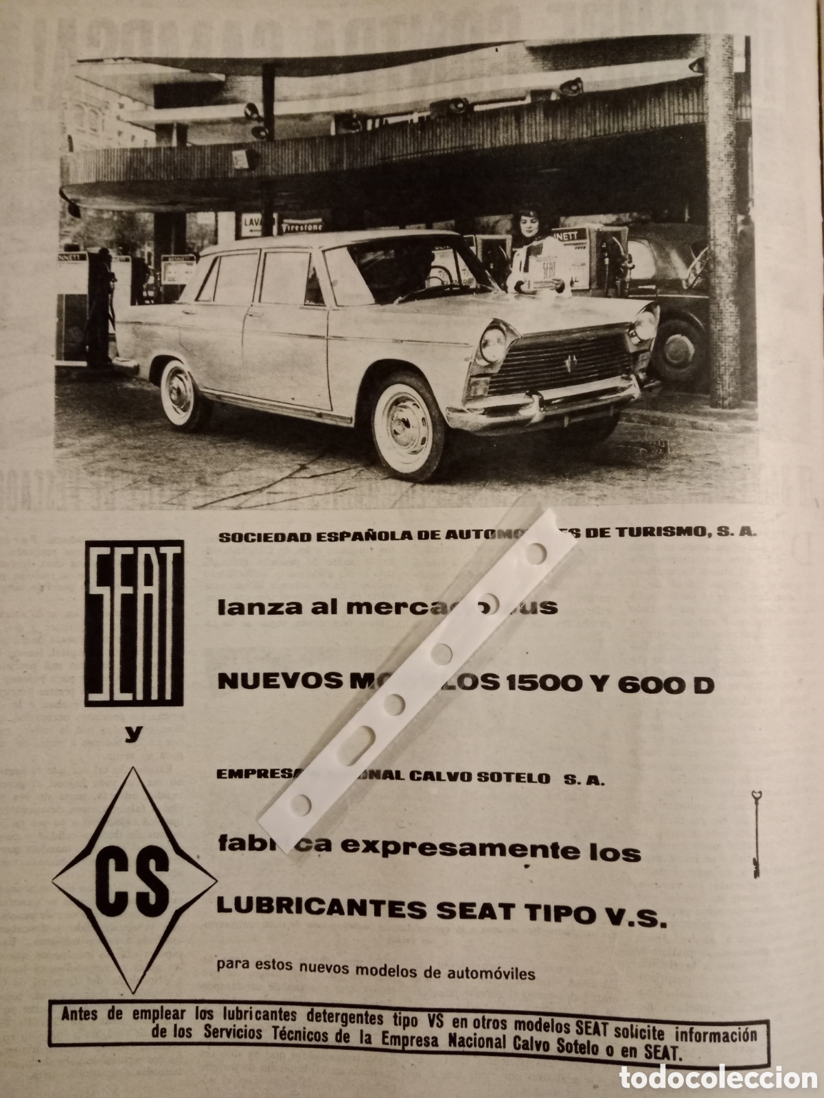 Outros artigos de papel: Publicidad lubricantes CS Seat de 1963