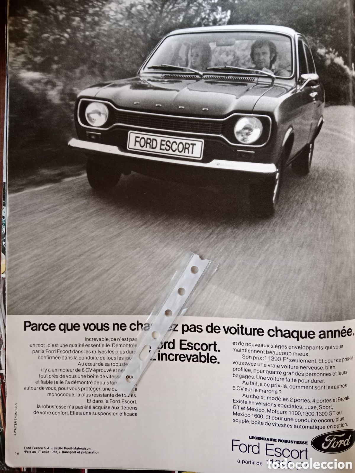 Outros artigos de papel: Publicidad autom&oacute;vil Ford escort de 1973