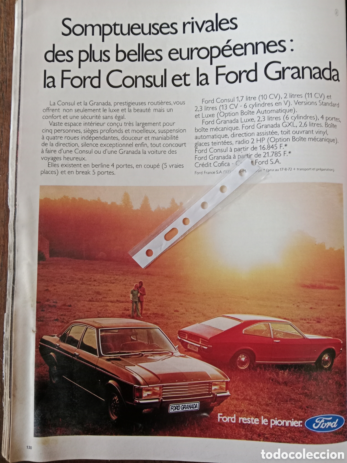 Outros artigos de papel: Publicidad autom&oacute;vil Ford granada de 1972
