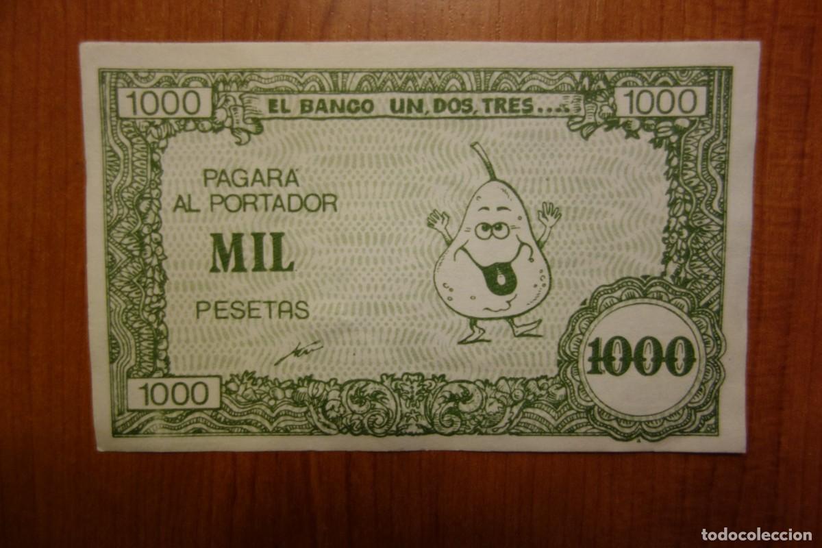 Altri oggetti di carta: Billete de 1000 pesetas &rdquo;El Banco Un, Dos, Tres&rdquo; &ndash; Coleccionismo Vintage