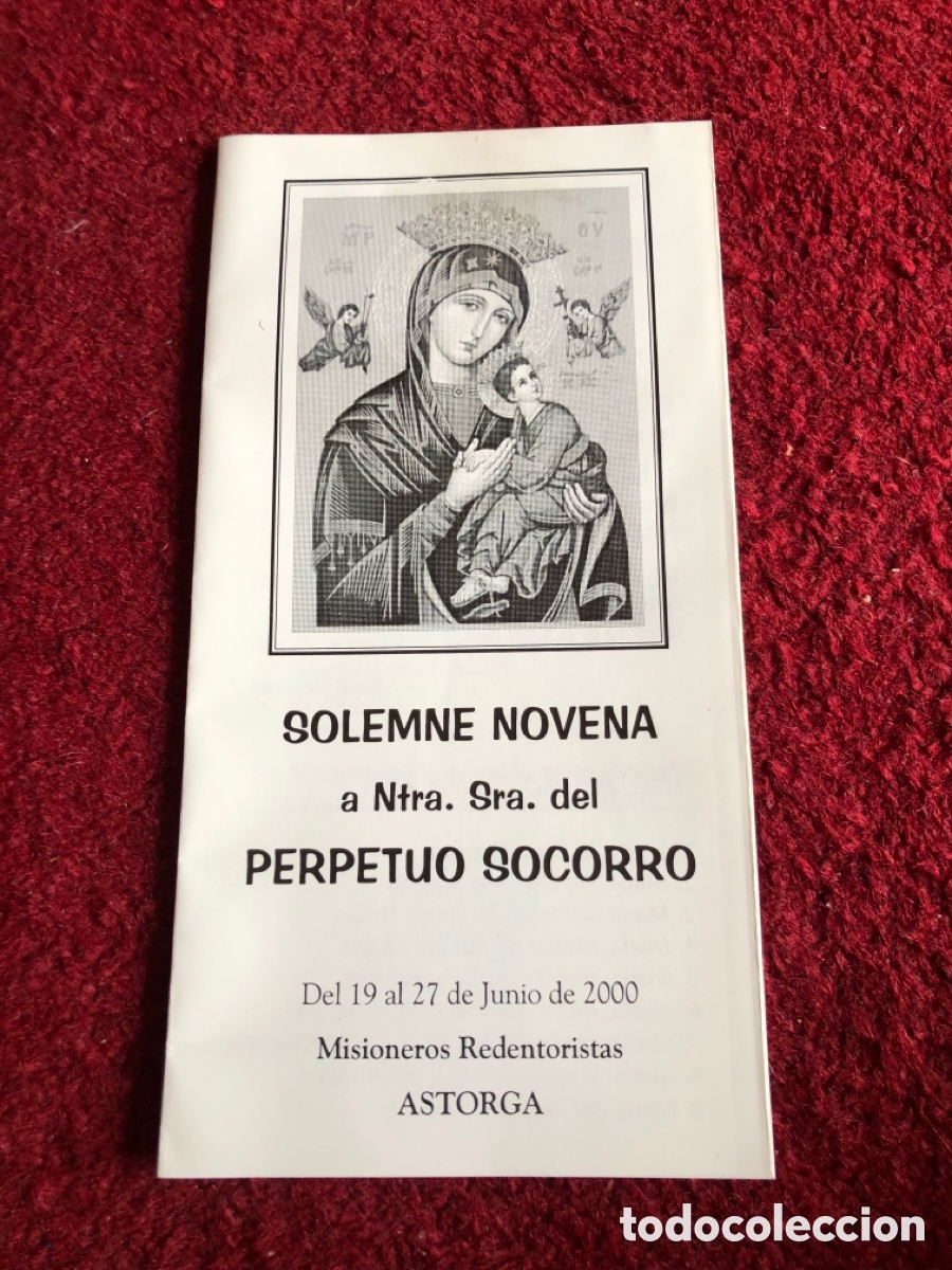 Otros art&iacute;culos de coleccionismo en papel: Programa Solemne Novena. Ntra Sra Perpetuo Socorro. Redentoristas. Astorga. 2000. ASM