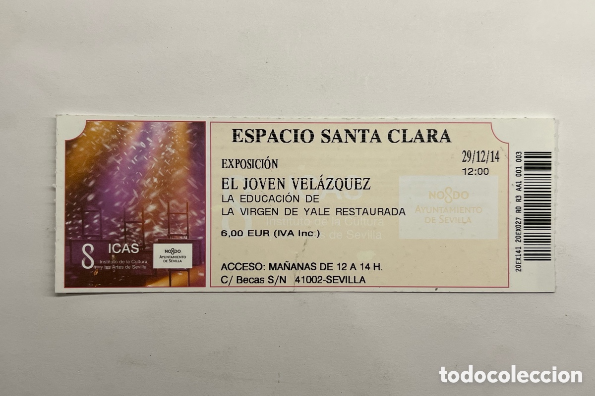 Otros Art&iacute;culos de Coleccionismo en Papel: SEVILLA. EL JOVEN VEL&Aacute;ZQUEZ. La educaci&oacute;n de la Virgen de Yale restaurada. Tr&iacute;ptico (a.2014) Entrada