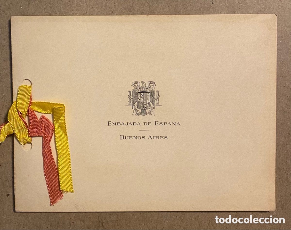 Otros art&iacute;culos de coleccionismo en papel: EMBAJADA DE ESPA&Ntilde;A DE BUENOS AIRES. FELICITACI&Oacute;N NAVIDE&Ntilde;A DE LOS EMBAJADORES CONDES DE MOTRICO