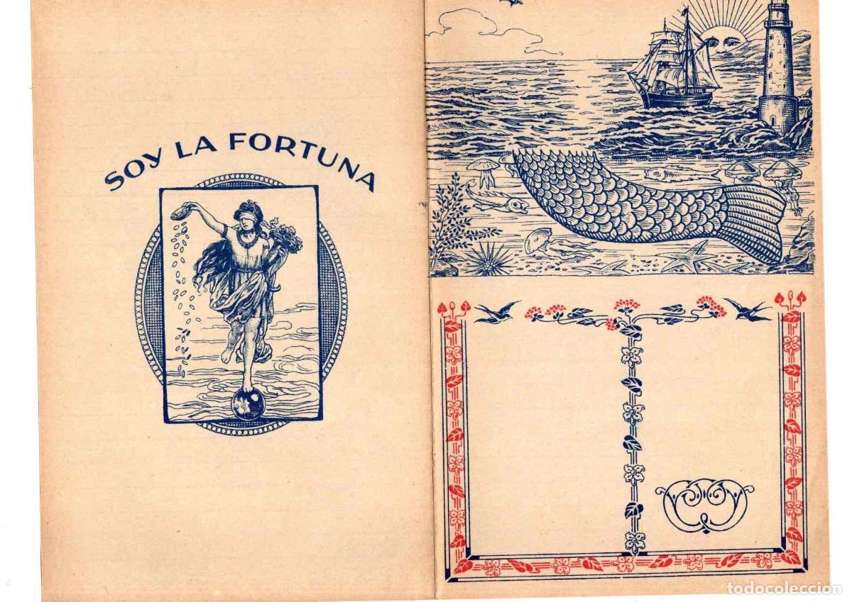 Sammelleidenschaft Andere Papierartikel: DIPTICO ALEGORICO A LA BUENA SUERTE. SOY LA FORTUNA. INTERIOR RAYADO. C. 1930