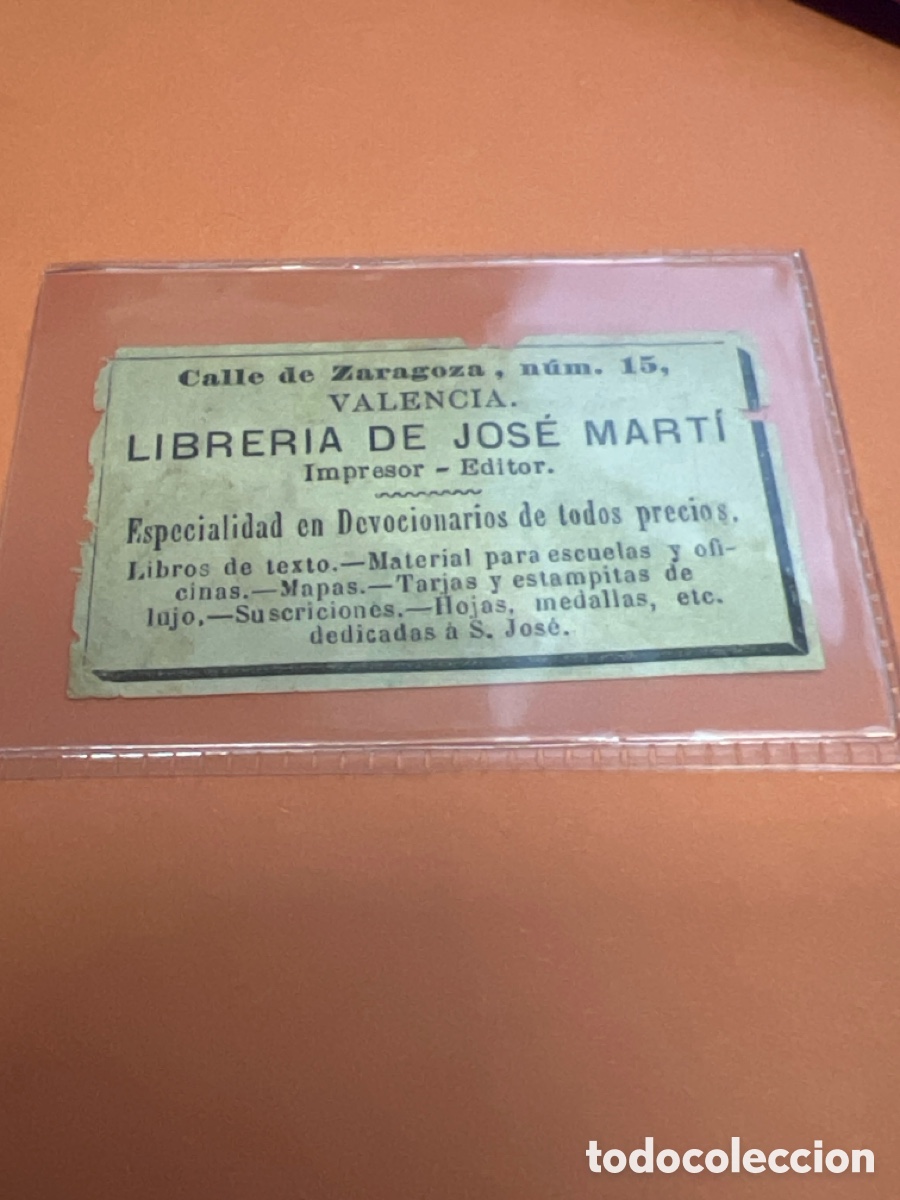 Sammelleidenschaft Andere Papierartikel: T1/D5/B29. RECORTE - LIBRER&Iacute;A DE JOS&Eacute; MART&Iacute; - VALENCIA