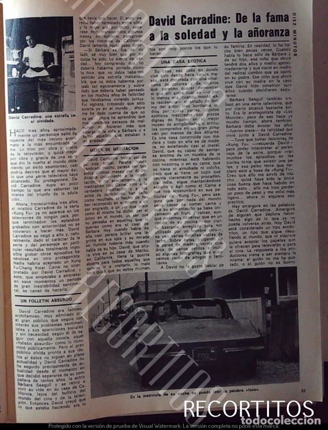 Sammelleidenschaft Andere Papierartikel: DAVID CARRADINE SU COCHE