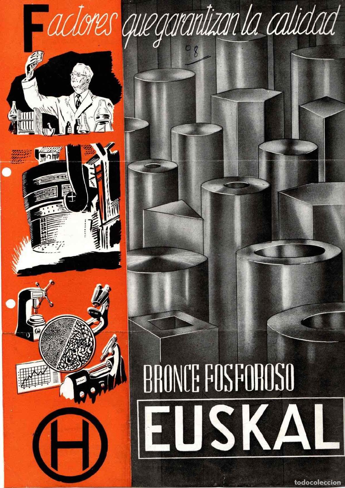 Paper Collecting Others: HOJA PUBLICITARIA BRONCE FOSFOROSO EUSKAL. BILBAO. C.1950