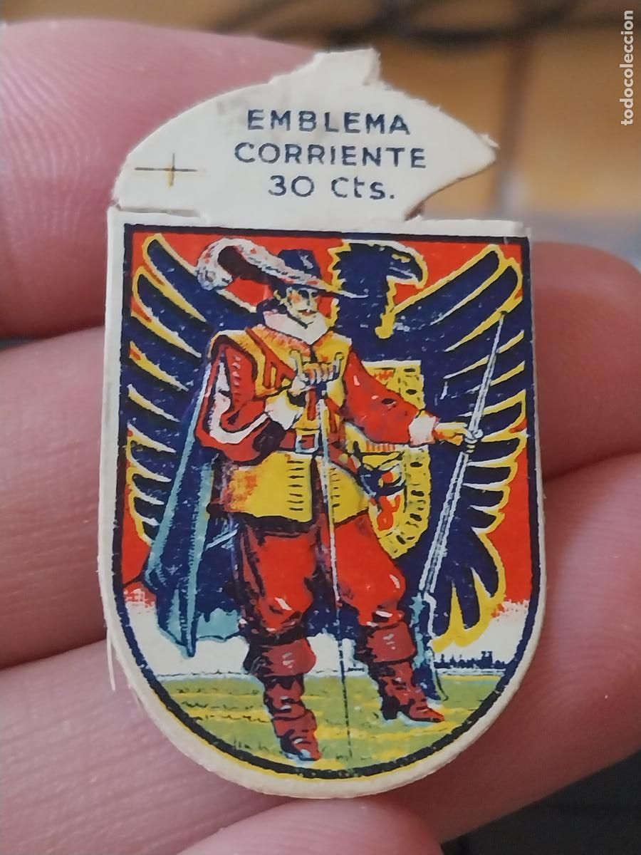 Otros Art&iacute;culos de Coleccionismo en Papel: INFANTERIA ESPA&Ntilde;OLA ESCUDO FALANGE DORSO EMBLEMA 30CTS SERIE I NUM 1 4,5CMS ALTO ORIGINAL