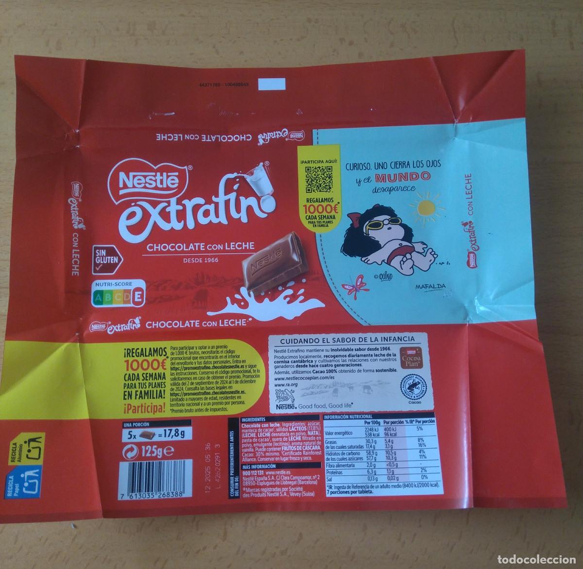 Otros Art&iacute;culos de Coleccionismo en Papel: MAFALDA NESTLE PAPEL ENVOLTORIO CHOCOLATE EXTRAFINO PROMO 2024