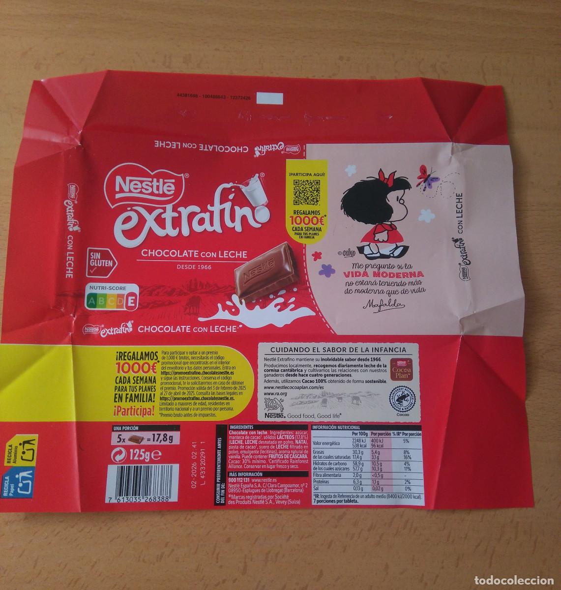 Otros Art&iacute;culos de Coleccionismo en Papel: MAFALDA NESTLE PAPEL ENVOLTORIO CHOCOLATE EXTRAFINO PROMO 2025