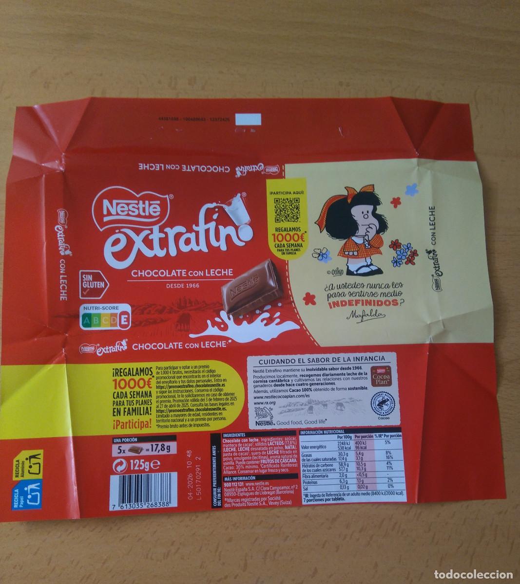 Otros Art&iacute;culos de Coleccionismo en Papel: MAFALDA NESTLE PAPEL ENVOLTORIO CHOCOLATE EXTRAFINO PROMO 2025