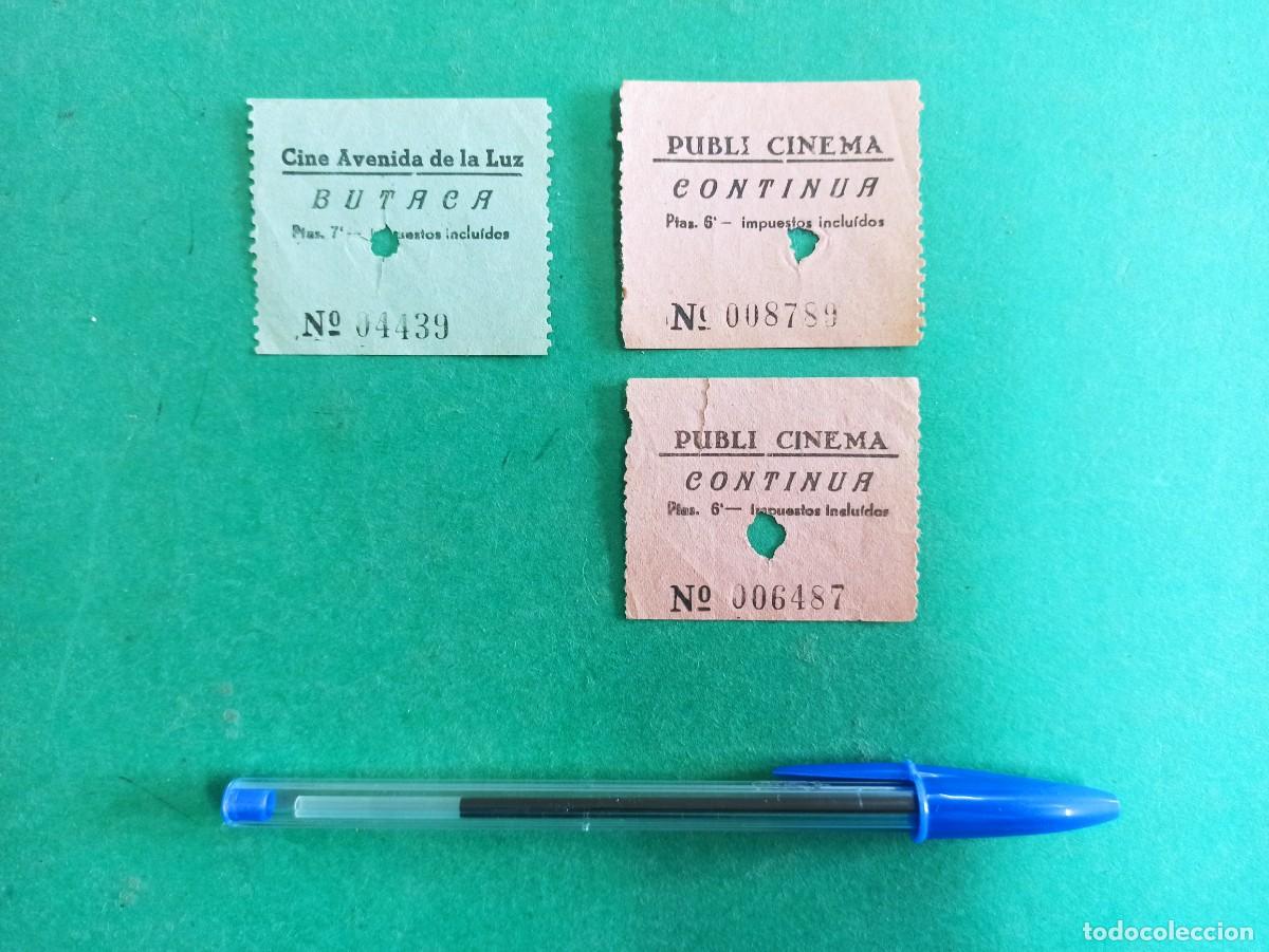 Otros art&iacute;culos de coleccionismo en papel: 3 Antiguas entradas del cine de Barcelona, 2 de Publi Cinema y 1 del Cine Avenida de La Luz.