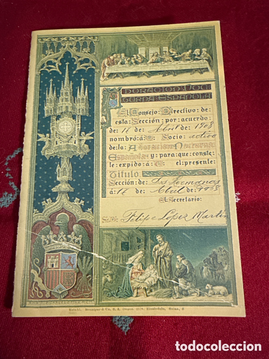 Otros art&iacute;culos de coleccionismo en papel: Recuerdo del Centenario de la rama masculina de la Adoraci&oacute;n Nocturna&hellip;