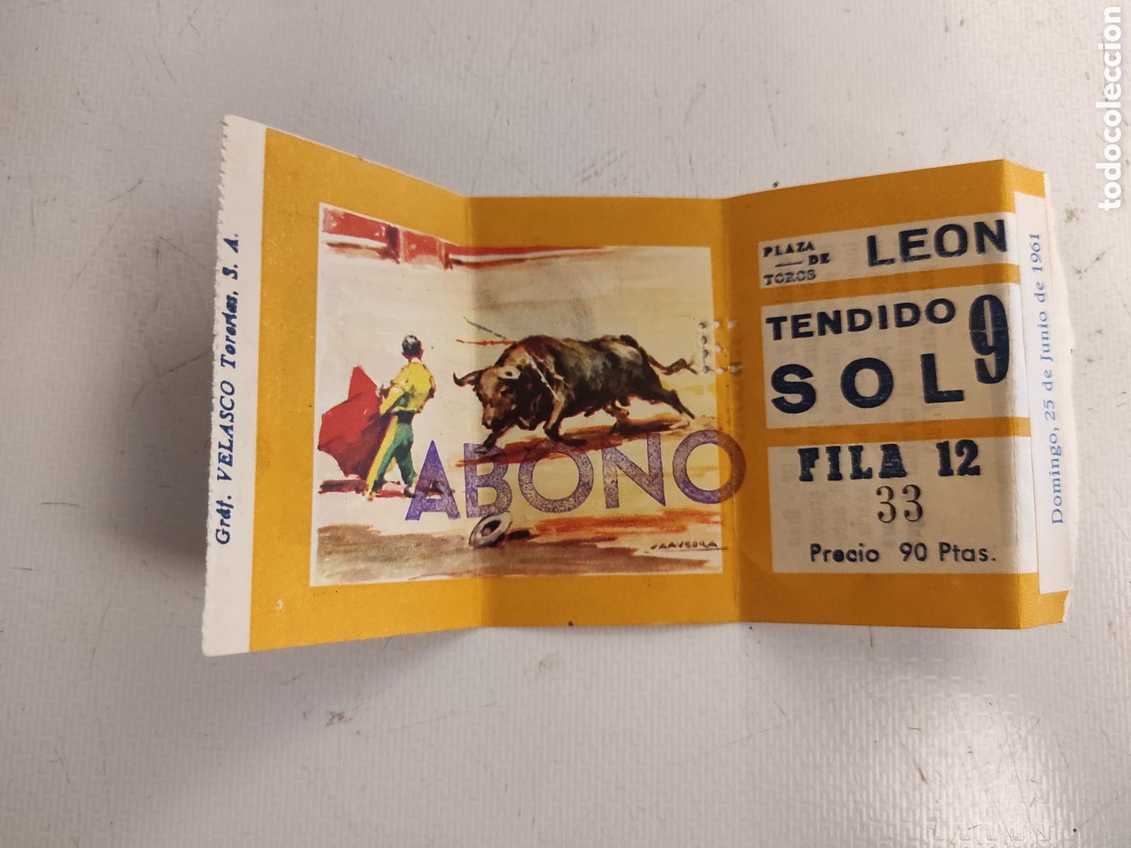 Otros Art&iacute;culos de Coleccionismo en Papel: Entrada Plaza de Toros de Le&oacute;n 1961