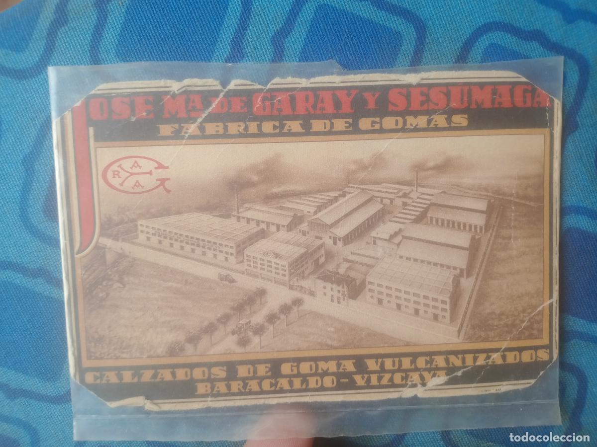 Otros Art&iacute;culos de Coleccionismo en Papel: JOSE M&ordf; GARAY Y SESUMAGA. FABRICA DE GOMAS. BARACALDO - VIZCAYA. CALZADO. (BARAKALDO)