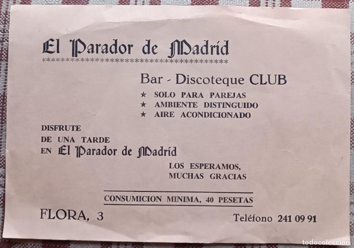 Sammelleidenschaft Andere Papierartikel: El Parador de Madrid - Bar Discoteque CLUB (a&ntilde;os '70?)