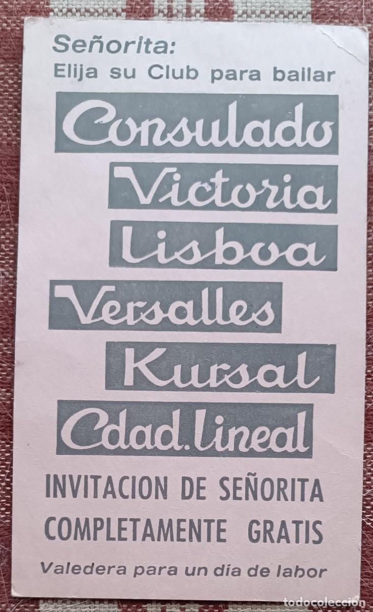 Sammelleidenschaft Andere Papierartikel: Invitaci&oacute;n de Se&ntilde;orita - Consulado, Victoria, Lisboa, Versalles, Kursaal, Cdad. Lineal (A&ntilde;os '70)