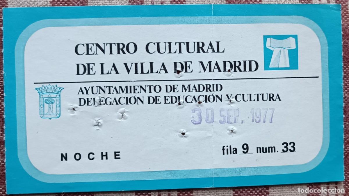 Sammelleidenschaft Andere Papierartikel: Centro Cultural de la Villa de Madrid - 30 de Septiembre de 1977