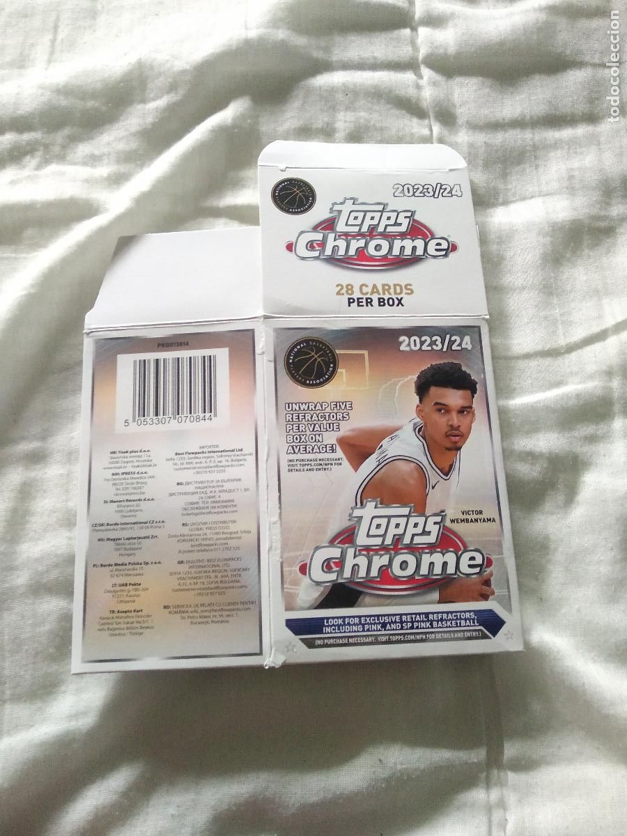 Otros art&iacute;culos de coleccionismo en papel: CAJA VACIA CROMO BASKET BALONCESTO TOPPS CHROME 23-24 VICTOR WEMBANYAMA 2023-2024