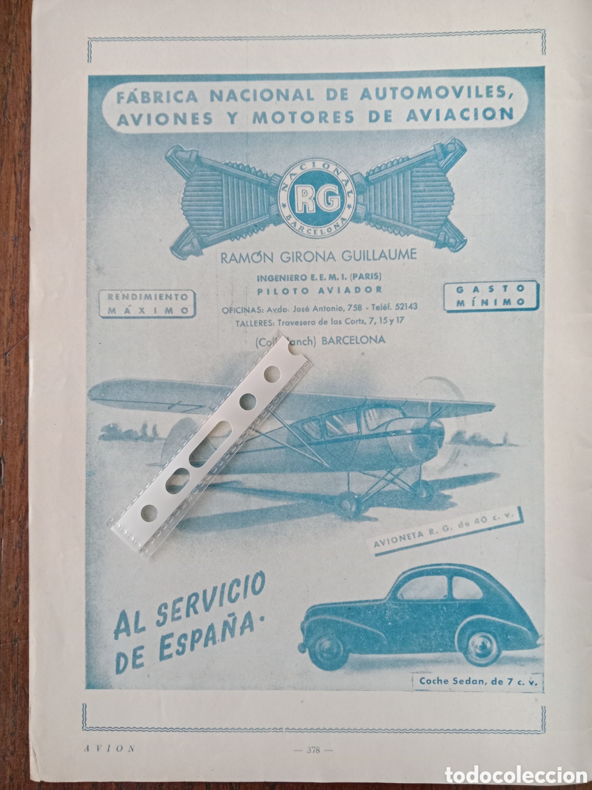 Paper Collecting Others: Publicidad autom&oacute;vil aviones RG de 1948