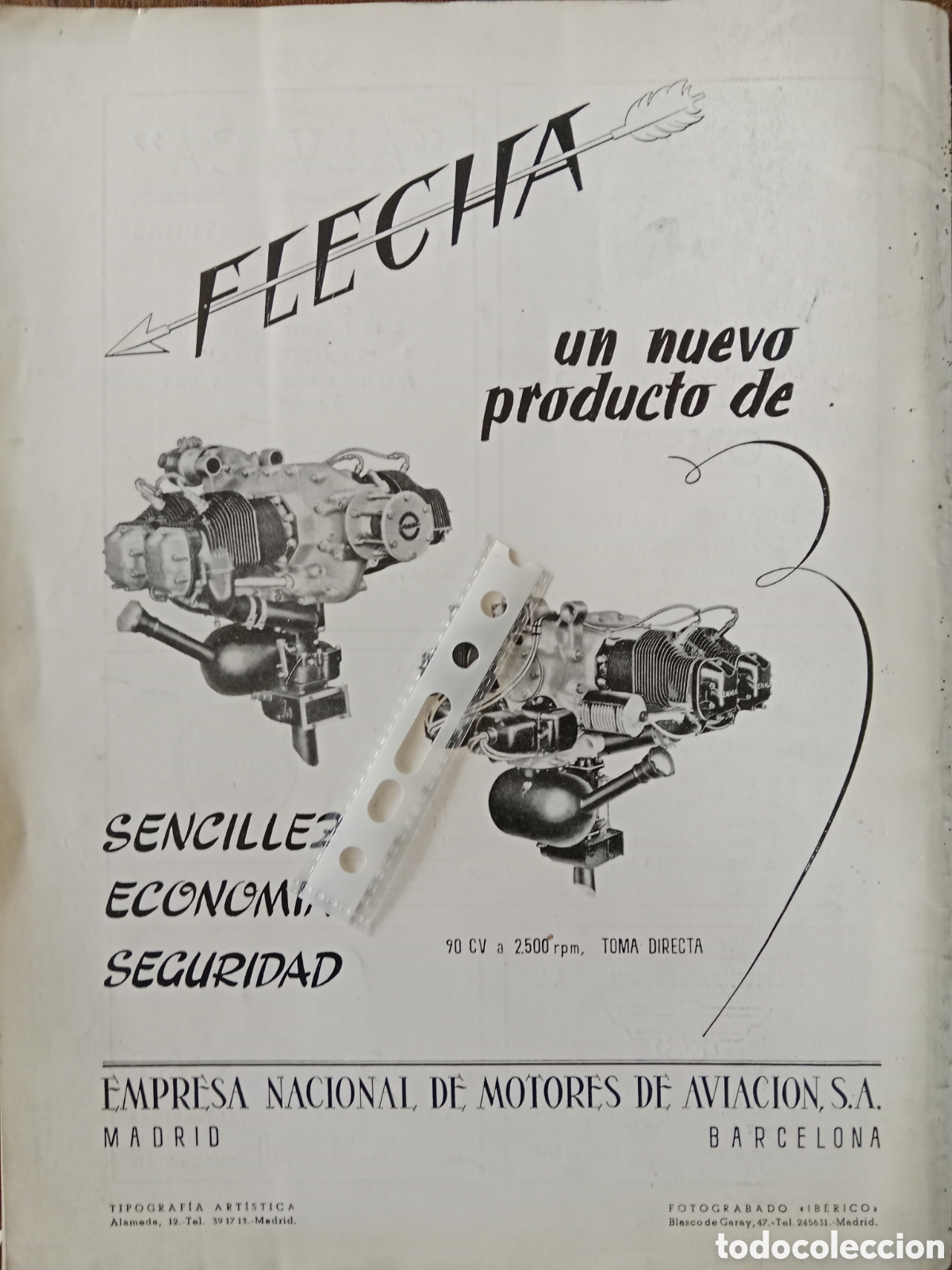 Paper Collecting Others: Publicidad empresa nacional de motores de aviaci&oacute;n de 1955