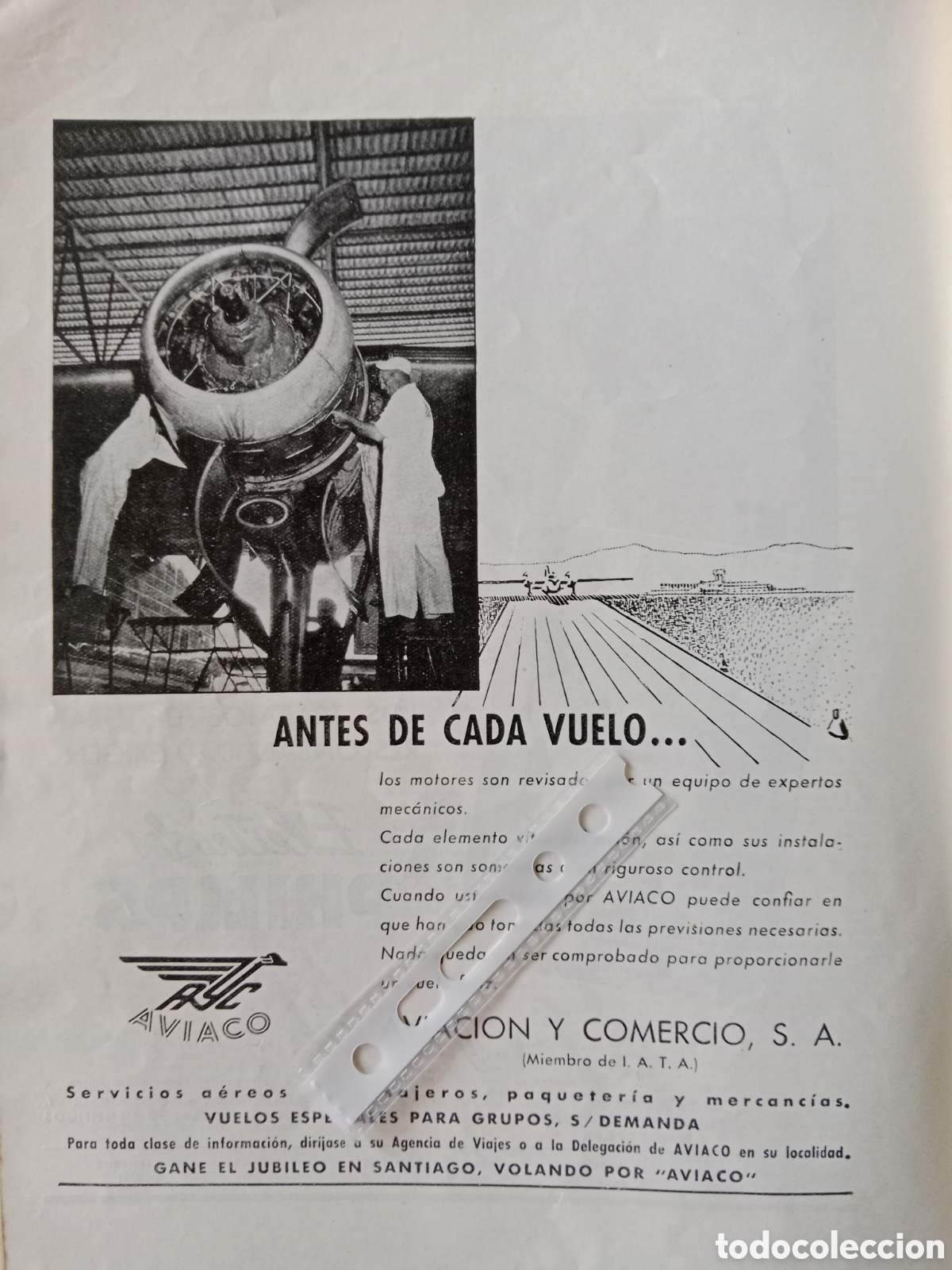 Paper Collecting Others: Publicidad compa&ntilde;&iacute;a avi&oacute;n aviaco de 1954