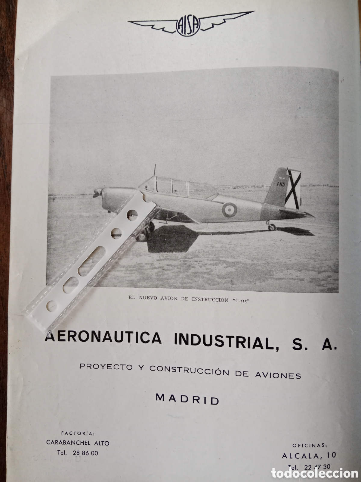 Paper Collecting Others: Publicidad avi&oacute;n aeron&aacute;utica industrial sa aisa de 1952