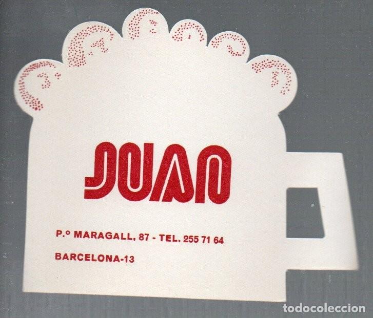 Otros Art&iacute;culos de Coleccionismo en Papel: ANTIGUO POSAVASOS CON FORMA DE JARRA DE CERVEZA, JUAN (BARCELONA)
