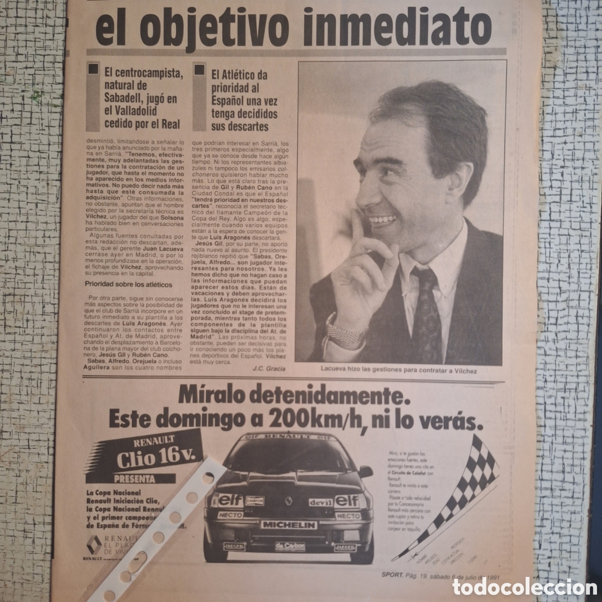 Paper Collecting Others: Publicidad autom&oacute;vil Renault clio 16 v&aacute;lvulas de 1991