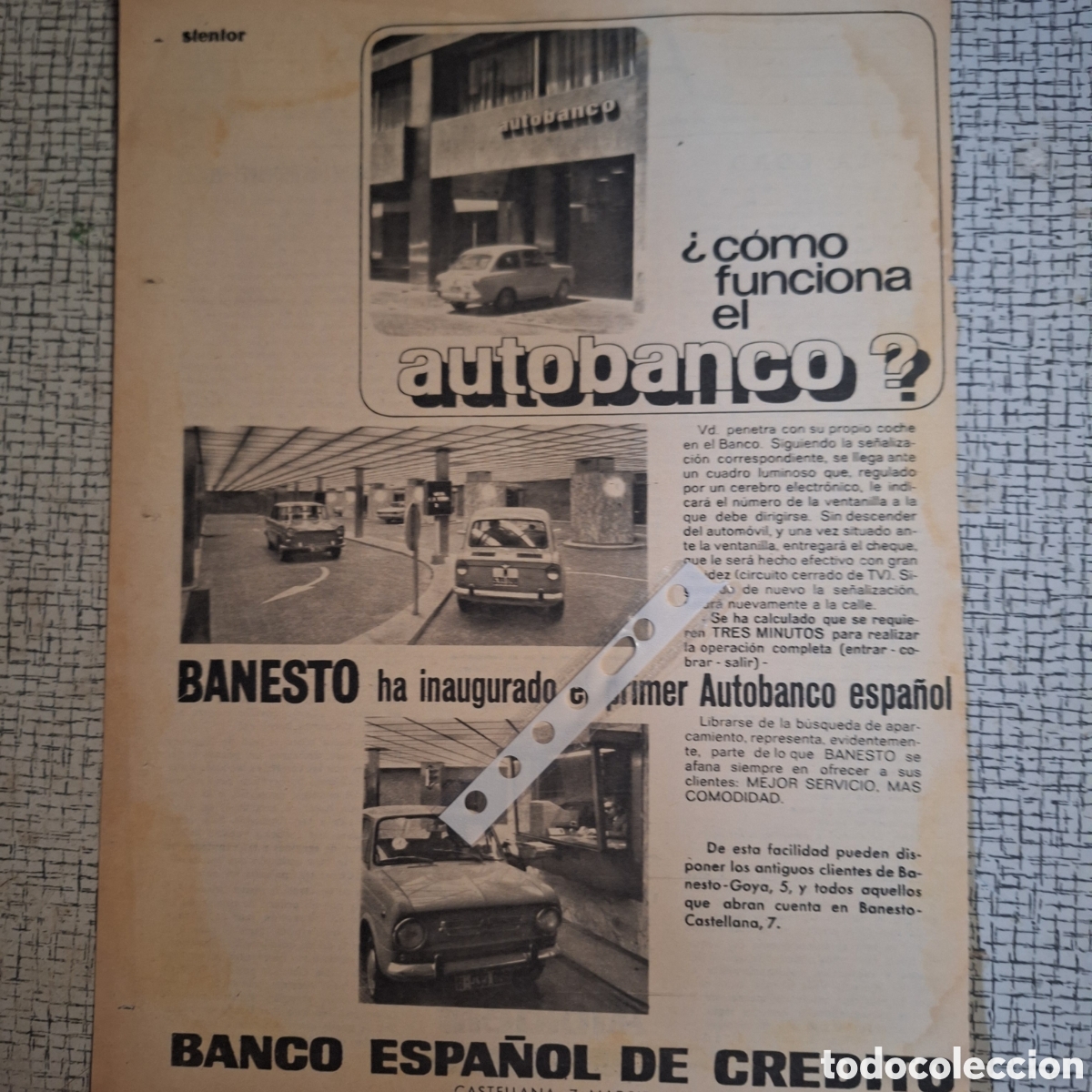 Outros artigos de papel: Publicidad autobanco banesto banco espa&ntilde;ol de cr&eacute;dito autom&oacute;vil Seat