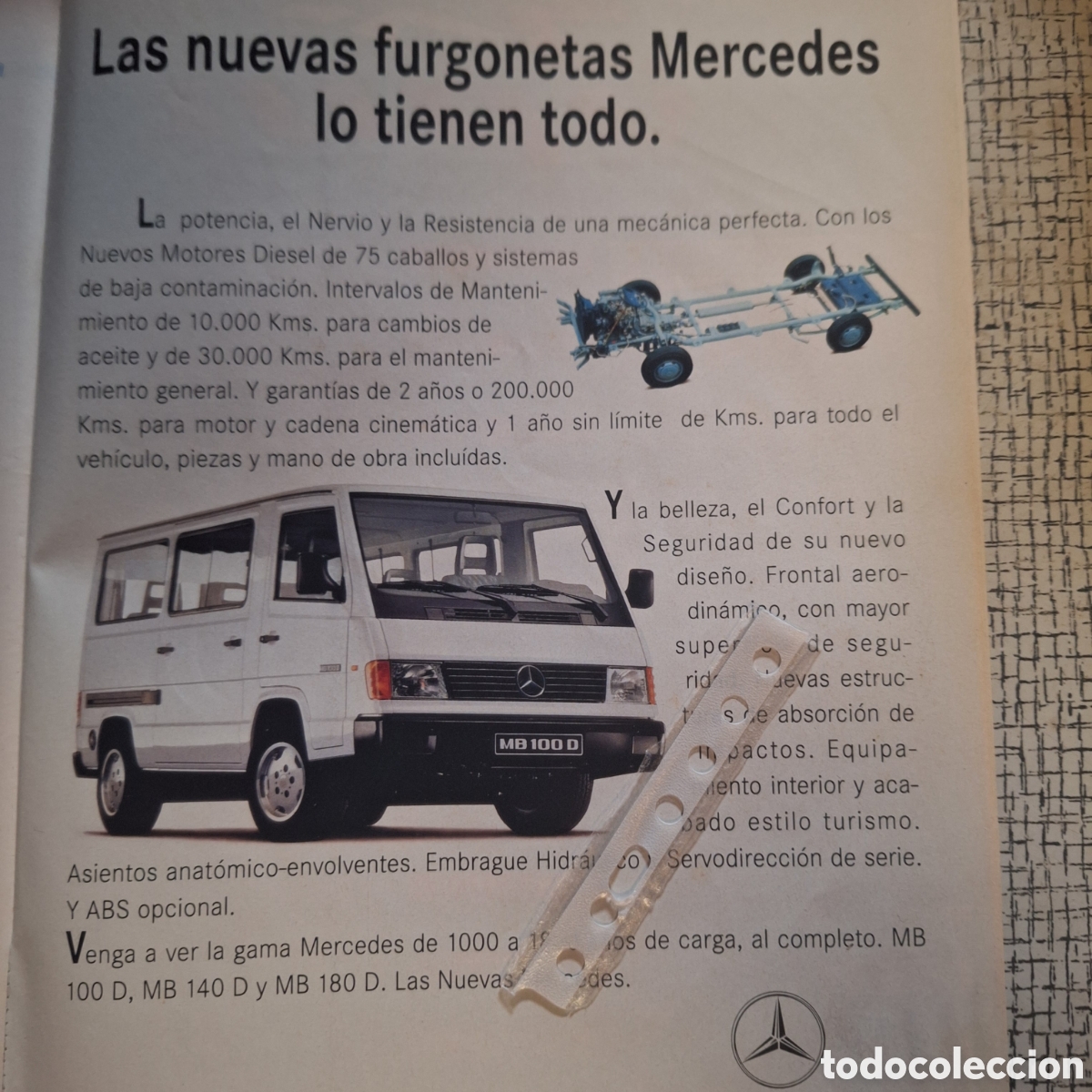 Outros artigos de papel: Publicidad furgoneta Mercedes benz Mb 100 de 1992