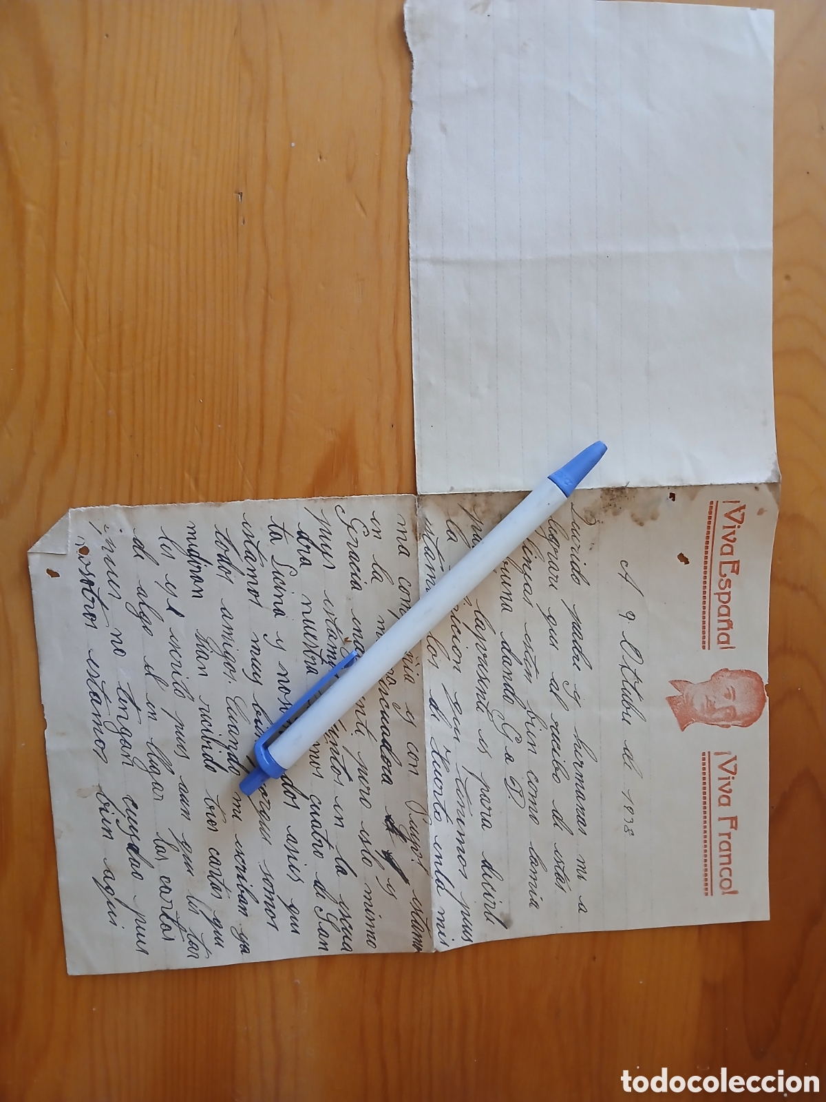 Otros Art&iacute;culos de Coleccionismo en Papel: Carta guerra viva Franco viva Espa&ntilde;a cuarta bandera falange Castilla 13 centuria