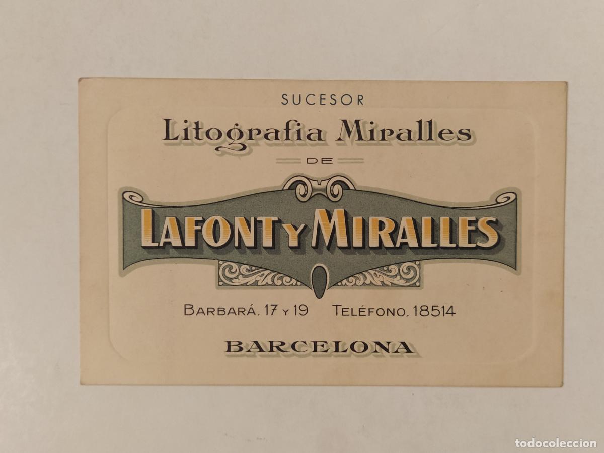 Otros Art&iacute;culos de Coleccionismo en Papel: SUCESOR LITOGRAFIA MIRALLES DE LAFONT Y MIRALLES - BARCELONA - TARJETA ANTIGUA -VER FOTOS-(112.915)