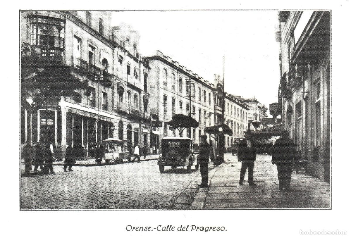 Altri oggetti di carta: [A&Ntilde;O 1936]. ORENSE. CALLE DEL PROGRESO. PLAZA MAYOR. GALICIA. [LEER DESCRIPCION].