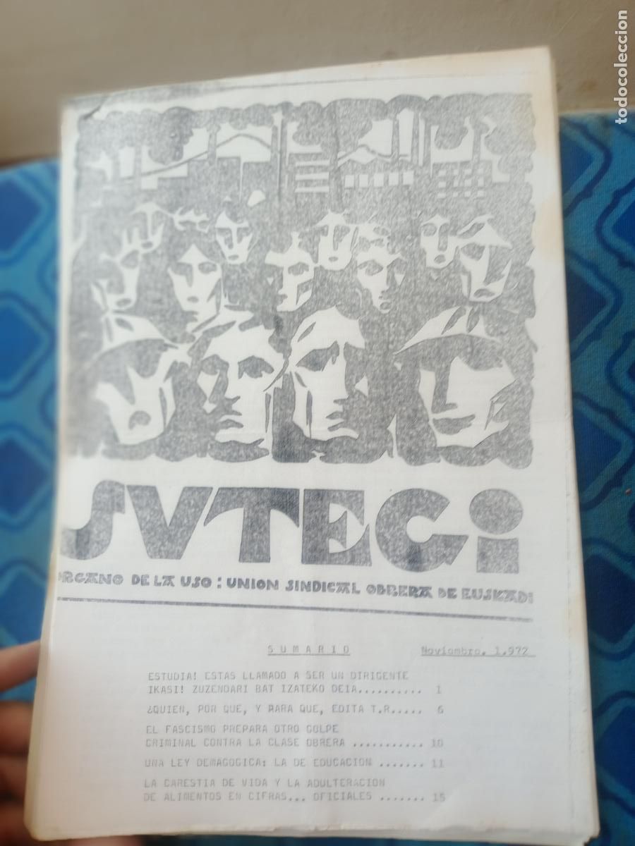Otros Art&iacute;culos de Coleccionismo en Papel: SUTEGI, USO UNION SINDICAL OBRERA DE EUSKADI 1972, CLANDESTINIDAD, TRANSICION POLITICA