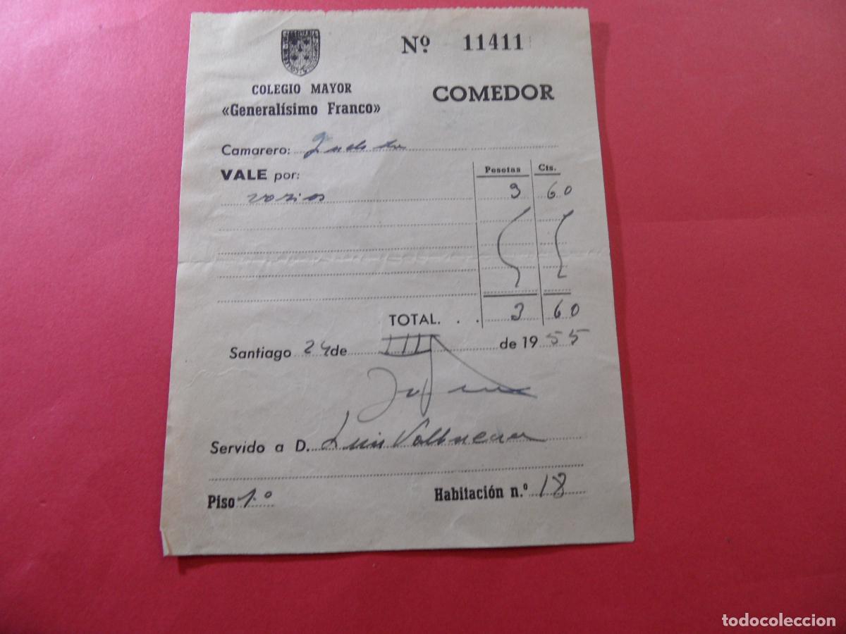 Otros Art&iacute;culos de Coleccionismo en Papel: REF: LL-1234 - COLECCION ref: COLTR1 CAPICUA 009900 COLEGIO MAYOR GENERALISIMO FRANCO COMEDOR 1955
