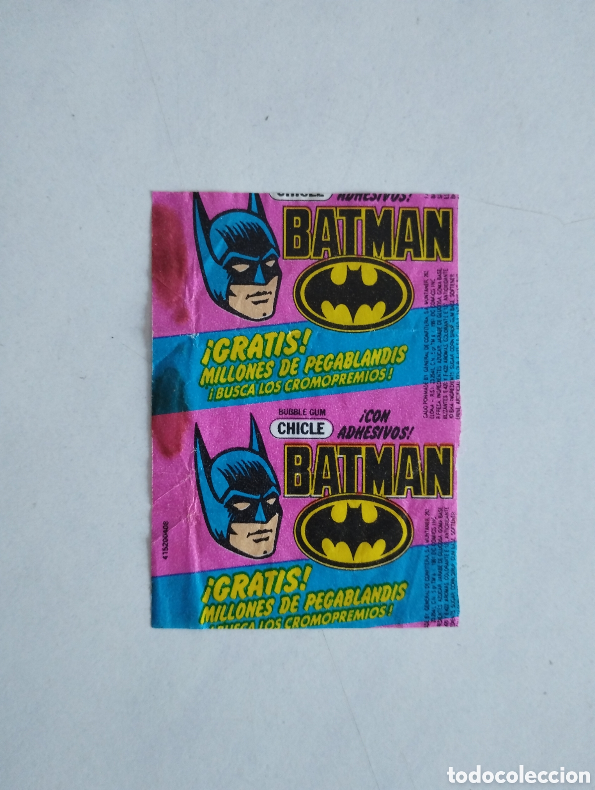 Otros art&iacute;culos de coleccionismo en papel: ENVOLTORIO CHICLE BATMAN DC COMICS - Foto 1
