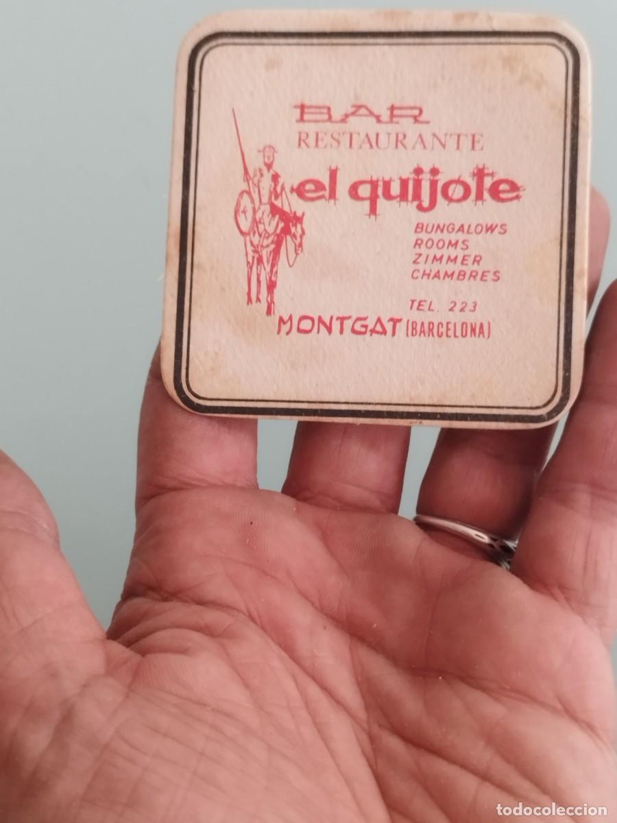 Otros Art&iacute;culos de Coleccionismo en Papel: Antiguo posavasos publicidad bar restaurante el quijote. Montgat, Barcelona.
