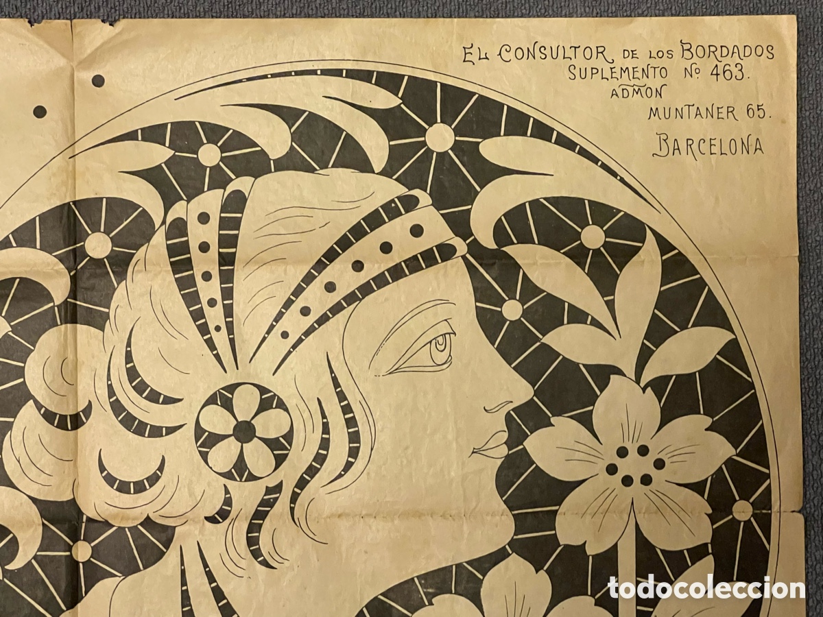 Otros Art&iacute;culos de Coleccionismo en Papel: EL CONSULTOR DE LOS BORDADOS.. Suplemento No.463&hellip; Art Deco&hellip; Cabeza de Mujer (h.1920?)